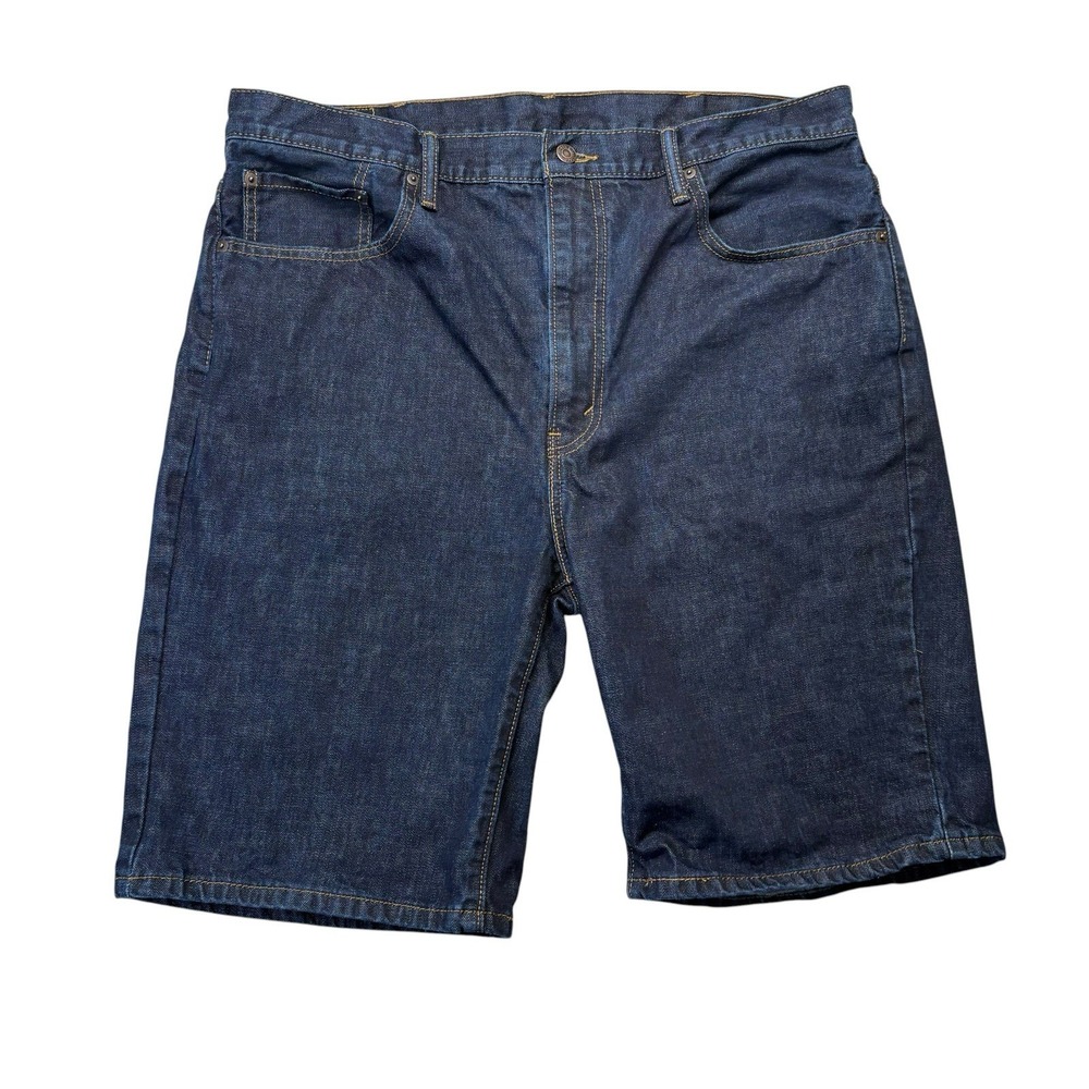 Levis Mens 505 Jean Shorts 40 Dark Wash 10" Inseam Jorts Denim